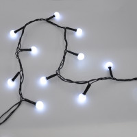 Гірлянда-нитка (String-Lights) 200W-6-2 внутрішня, пров.: чорний, 10м (Білий)