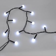 Гірлянда-нитка (String-Lights) 200W-6-2 внутрішня, пров.: чорний, 10м (Білий)