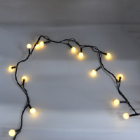 Гірлянда-нитка (String-Lights) 200WW-6-2 внутрішня, пров.: чорний, 12м (Білий-теплий)