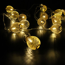Гірлянда-нитка (String-Lights) Metal Ball 20WW-1 внутрішня, пров.:прозорий, 2м (Білий-теплий)