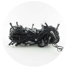 Гірлянда-нитка (String-Lights) 100WW-7 внутрішня, пров.: чорний, 7м (Білий-теплий)