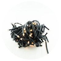 Гірлянда-нитка (String-Lights) 2.5Line100-WW зовнішня, пров.: чорний, 8м (Білий-теплий)