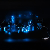 Xmas гірлянд 50 Led 5M (Copper) на мідному дроті (Крапля роси) B BLUE працює від батарей + USB