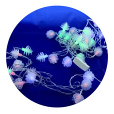 Гірлянда-нитка (String-Lights) 40Plastic-2 внутрішня, пров.: чорний, 5м (Різнокольорова)